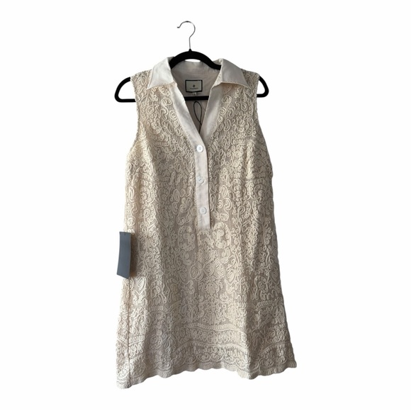 Tuckernuck Tan Lace Sleeveless Collier Dress Women’s Size Small NEW - Picture 13 of 13